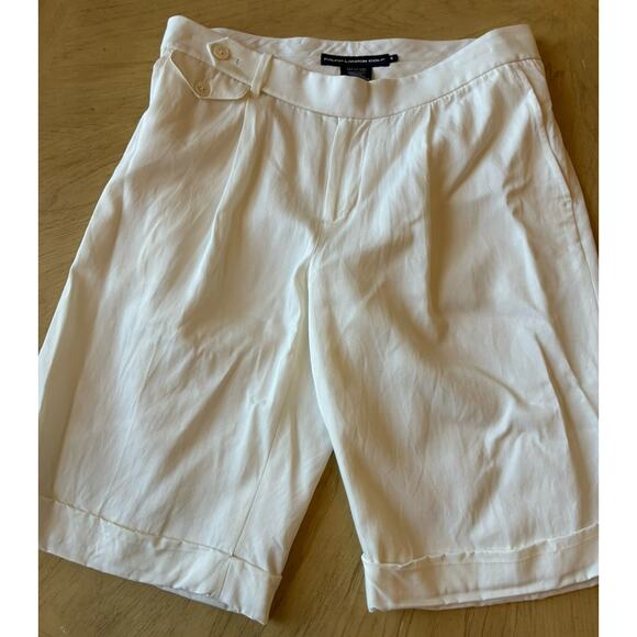 VTG 90s Ralph Lauren Golf Women Cream Shorts Trouser Pockets Bermuda Luxury Sz 4 - Picture 1 of 16
